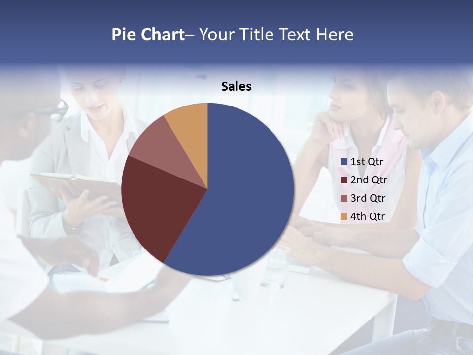 A Group Of People Sitting Around A Table With A Laptop PowerPoint Template