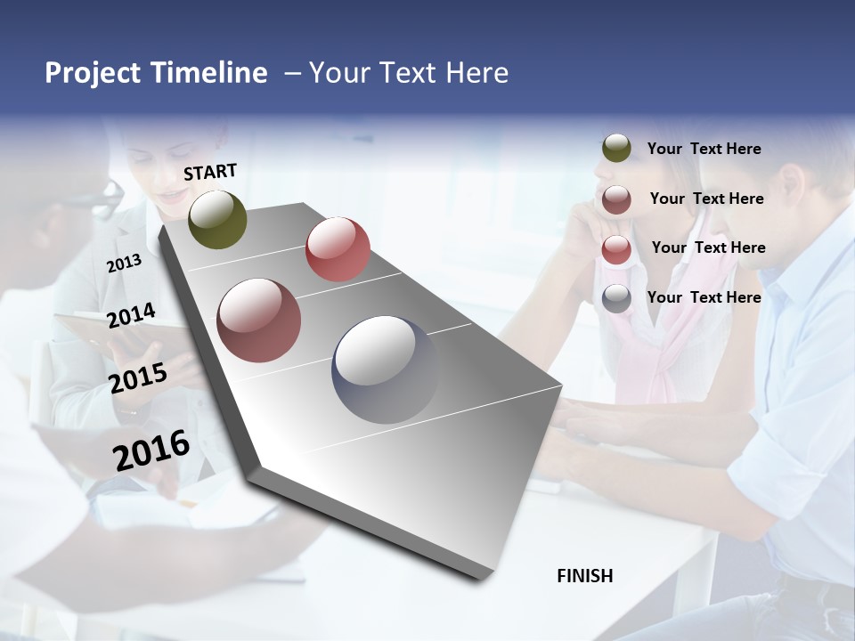 A Group Of People Sitting Around A Table With A Laptop PowerPoint Template