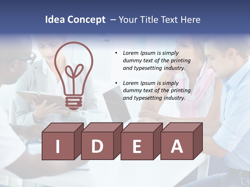 A Group Of People Sitting Around A Table With A Laptop PowerPoint Template