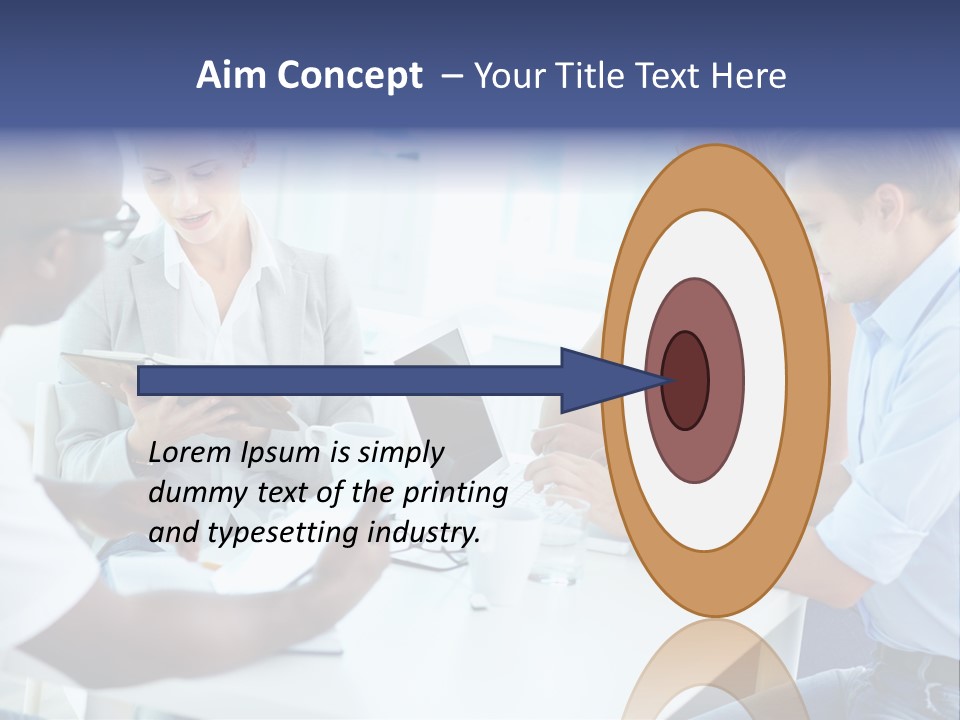 A Group Of People Sitting Around A Table With A Laptop PowerPoint Template