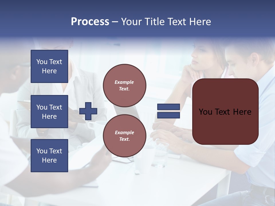 A Group Of People Sitting Around A Table With A Laptop PowerPoint Template