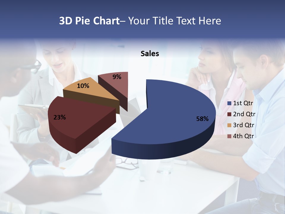 A Group Of People Sitting Around A Table With A Laptop PowerPoint Template