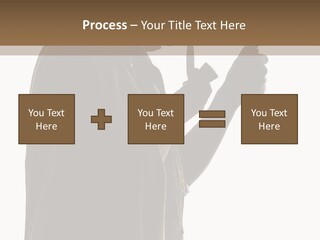 A Man In A Costume Holding A Cell Phone PowerPoint Template