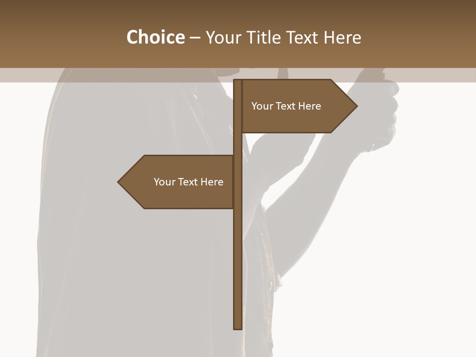 A Man In A Costume Holding A Cell Phone PowerPoint Template