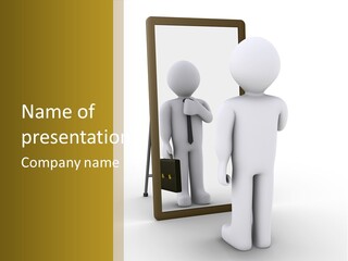 A Person Standing In Front Of A Mirror PowerPoint Template