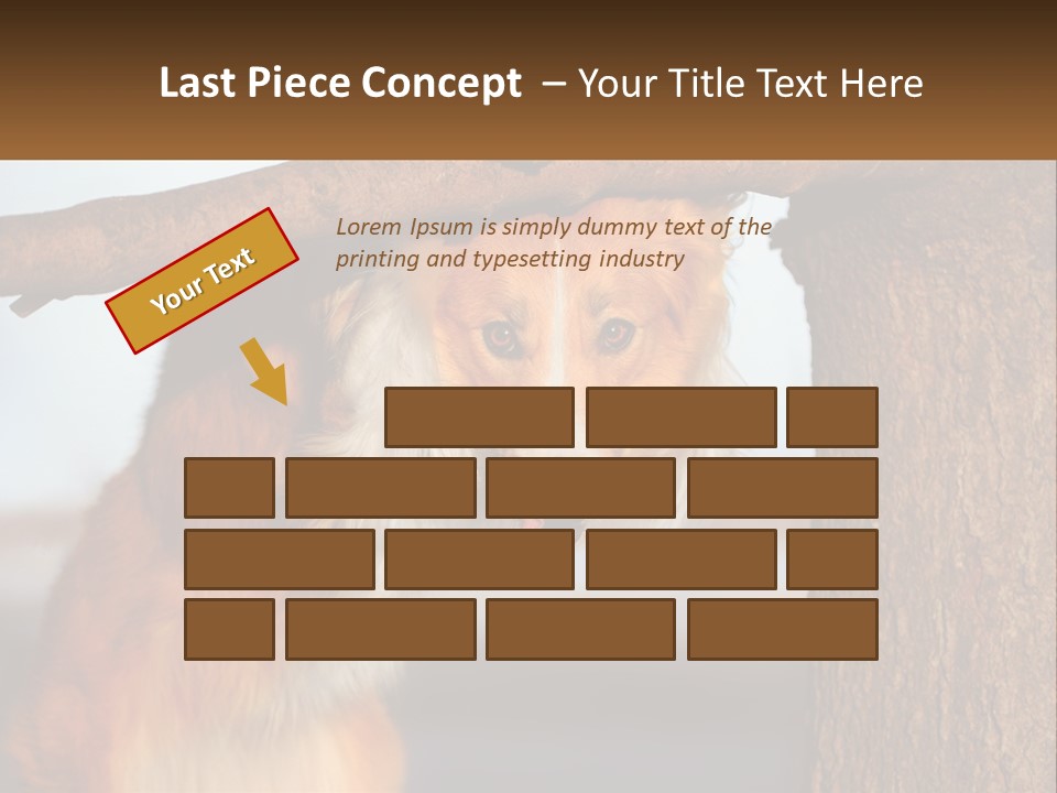A Brown And White Dog With His Tongue Hanging Out Of A Tree PowerPoint Template