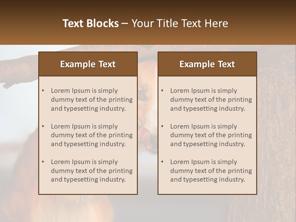 A Brown And White Dog With His Tongue Hanging Out Of A Tree PowerPoint Template