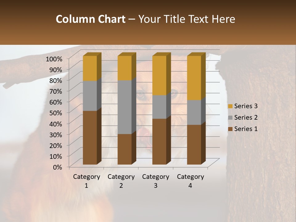 A Brown And White Dog With His Tongue Hanging Out Of A Tree PowerPoint Template