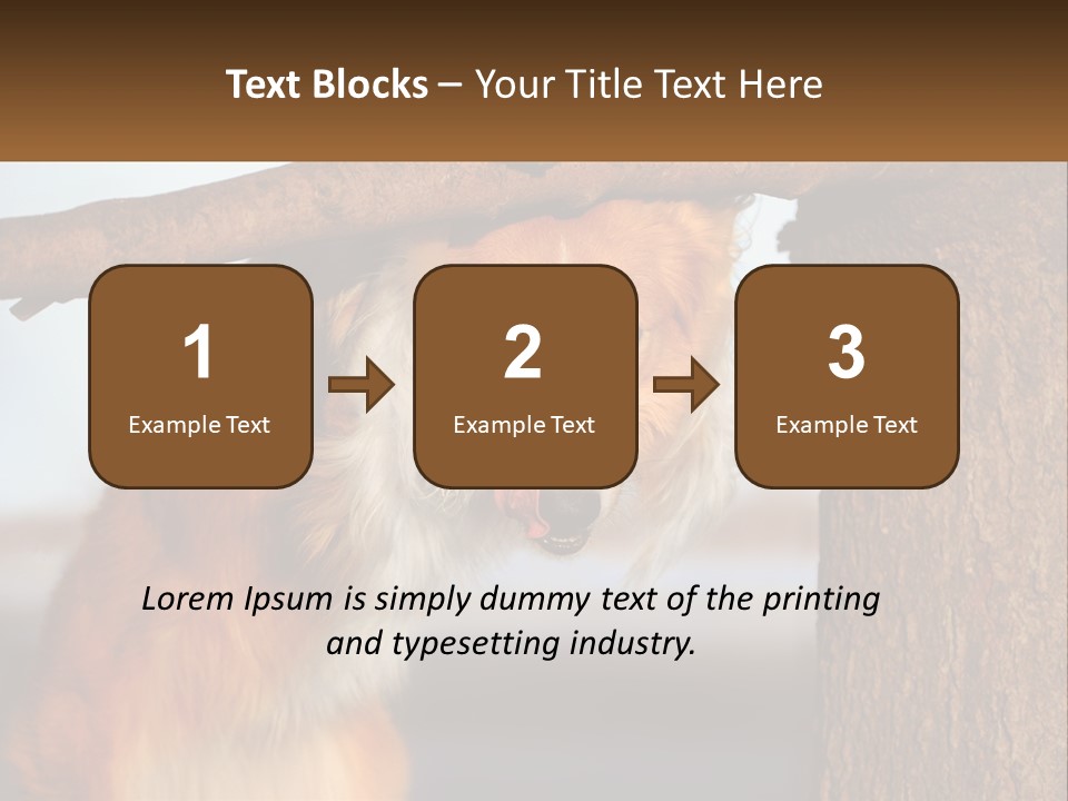 A Brown And White Dog With His Tongue Hanging Out Of A Tree PowerPoint Template