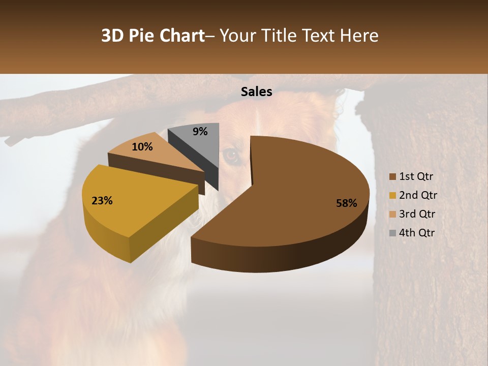 A Brown And White Dog With His Tongue Hanging Out Of A Tree PowerPoint Template