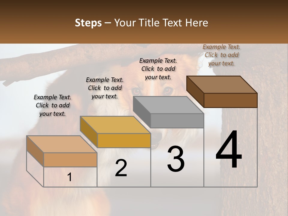 A Brown And White Dog With His Tongue Hanging Out Of A Tree PowerPoint Template