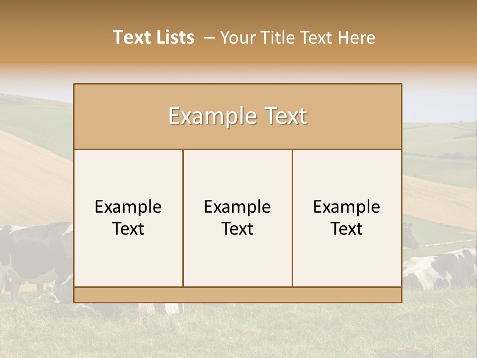 A Herd Of Cattle Grazing On A Lush Green Hillside PowerPoint Template