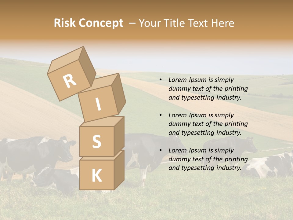 A Herd Of Cattle Grazing On A Lush Green Hillside PowerPoint Template