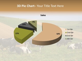 A Herd Of Cattle Grazing On A Lush Green Hillside PowerPoint Template
