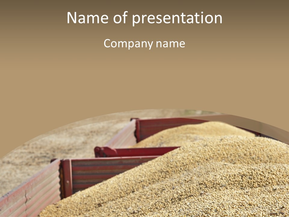 A Large Pile Of Grain Sitting On Top Of A Field PowerPoint Template