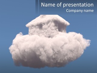 A Cloud With A House On Top Of It PowerPoint Template