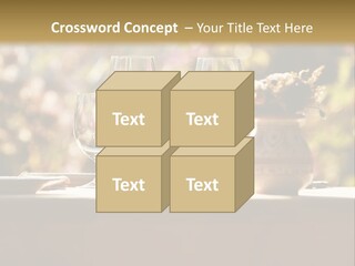 A Table Topped With Two Wine Glasses And A Vase Filled With Flowers PowerPoint Template