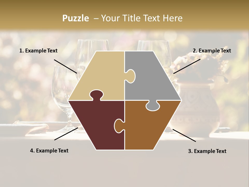 A Table Topped With Two Wine Glasses And A Vase Filled With Flowers PowerPoint Template