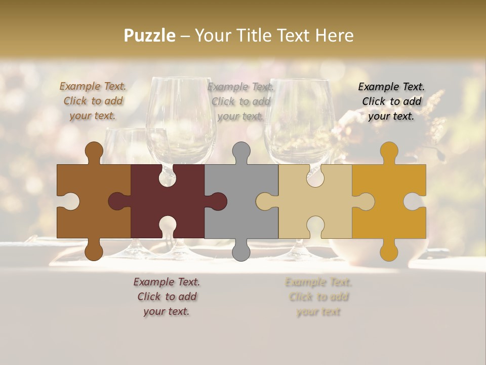 A Table Topped With Two Wine Glasses And A Vase Filled With Flowers PowerPoint Template