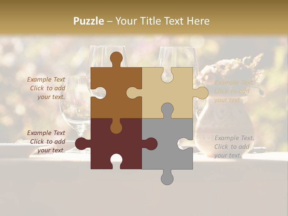 A Table Topped With Two Wine Glasses And A Vase Filled With Flowers PowerPoint Template