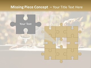 A Table Topped With Two Wine Glasses And A Vase Filled With Flowers PowerPoint Template