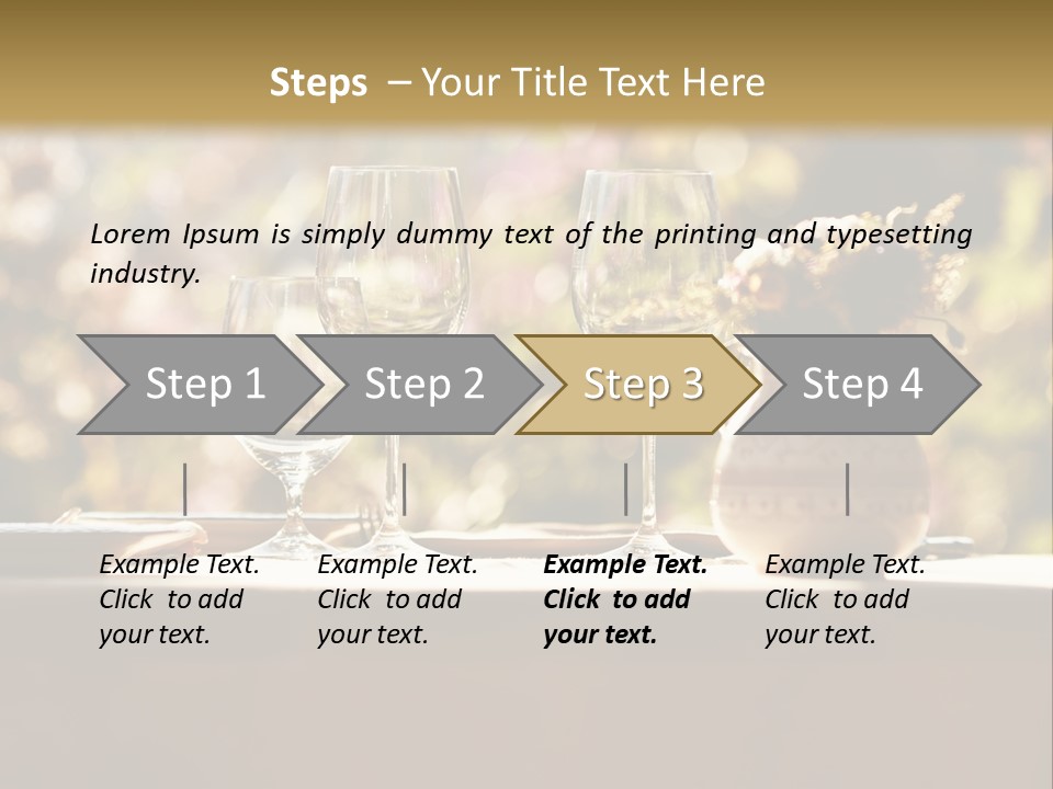 A Table Topped With Two Wine Glasses And A Vase Filled With Flowers PowerPoint Template