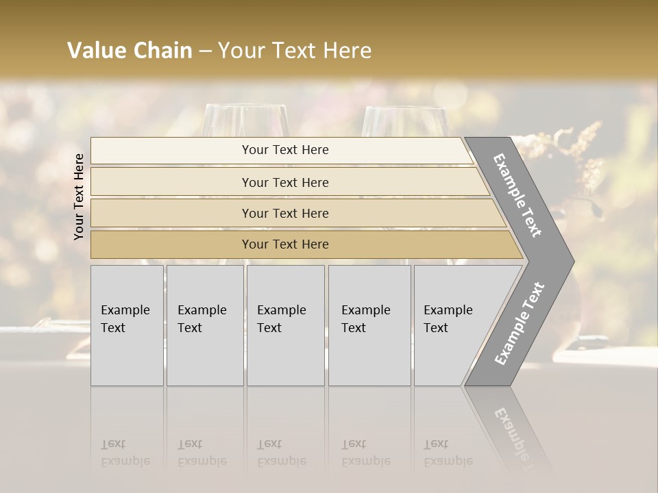 A Table Topped With Two Wine Glasses And A Vase Filled With Flowers PowerPoint Template