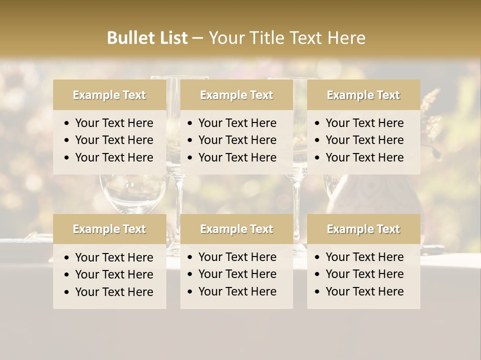 A Table Topped With Two Wine Glasses And A Vase Filled With Flowers PowerPoint Template