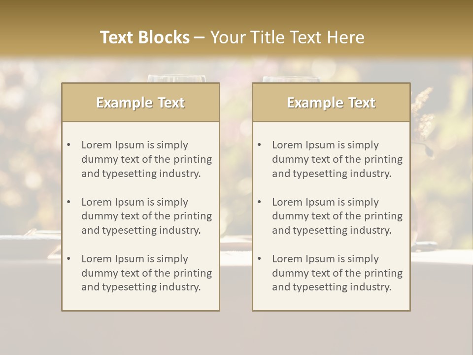 A Table Topped With Two Wine Glasses And A Vase Filled With Flowers PowerPoint Template