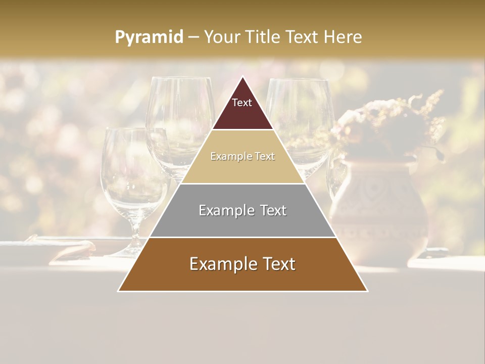 A Table Topped With Two Wine Glasses And A Vase Filled With Flowers PowerPoint Template