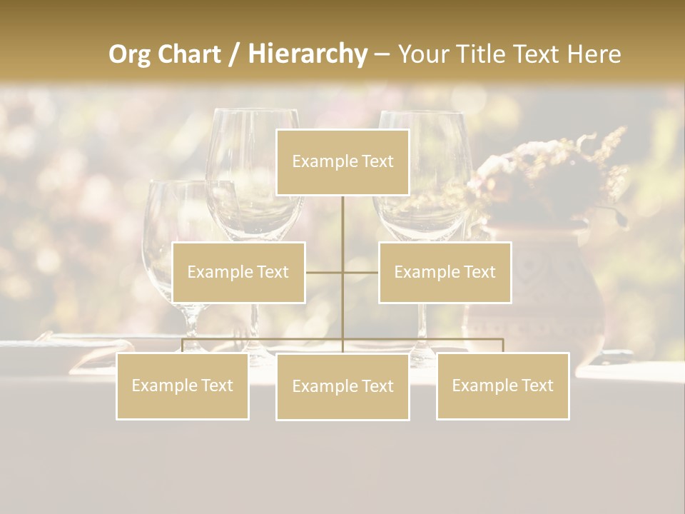 A Table Topped With Two Wine Glasses And A Vase Filled With Flowers PowerPoint Template