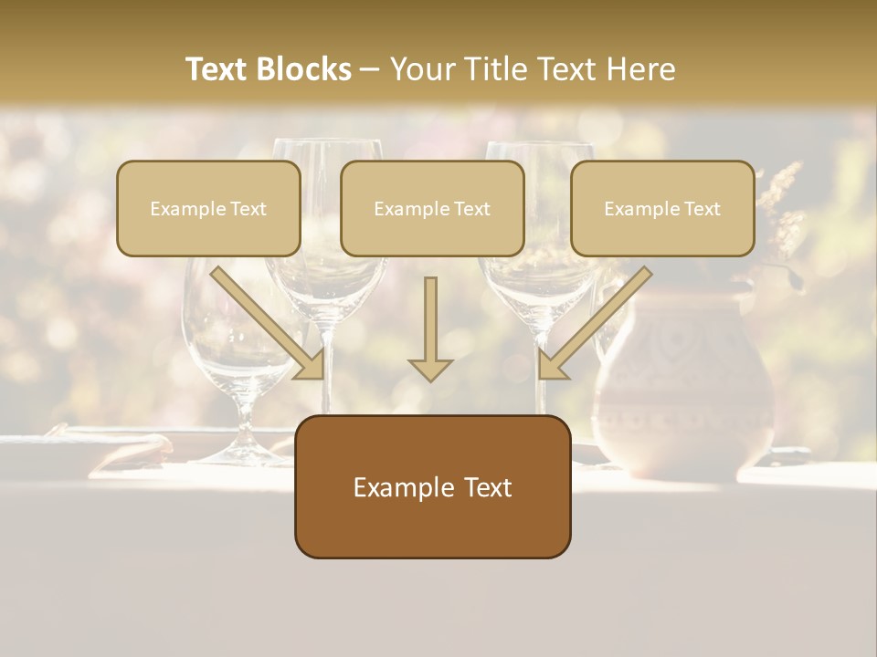 A Table Topped With Two Wine Glasses And A Vase Filled With Flowers PowerPoint Template