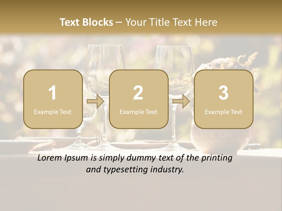 A Table Topped With Two Wine Glasses And A Vase Filled With Flowers PowerPoint Template