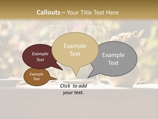 A Table Topped With Two Wine Glasses And A Vase Filled With Flowers PowerPoint Template