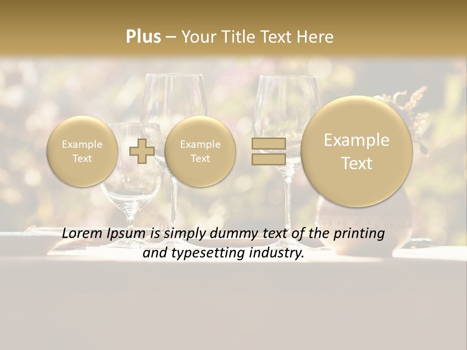 A Table Topped With Two Wine Glasses And A Vase Filled With Flowers PowerPoint Template