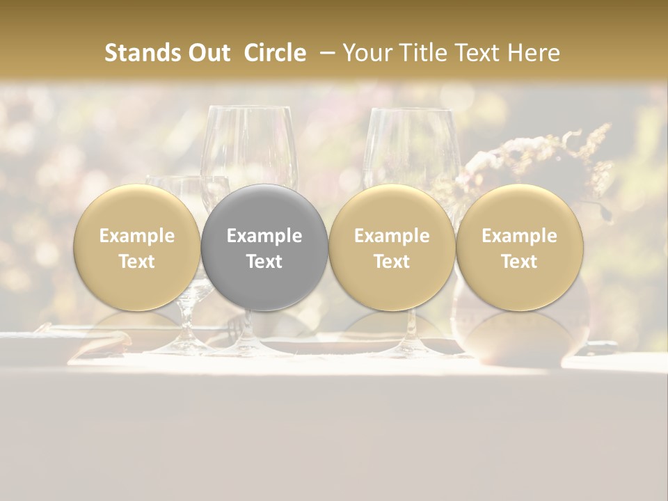 A Table Topped With Two Wine Glasses And A Vase Filled With Flowers PowerPoint Template