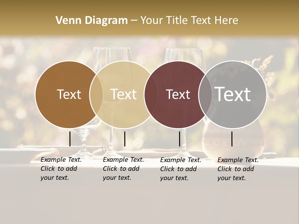 A Table Topped With Two Wine Glasses And A Vase Filled With Flowers PowerPoint Template