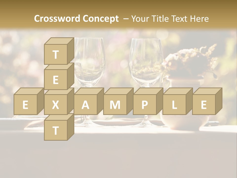 A Table Topped With Two Wine Glasses And A Vase Filled With Flowers PowerPoint Template