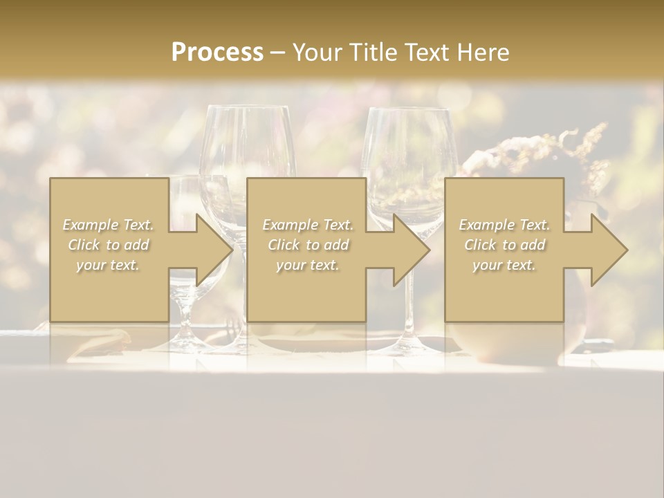 A Table Topped With Two Wine Glasses And A Vase Filled With Flowers PowerPoint Template