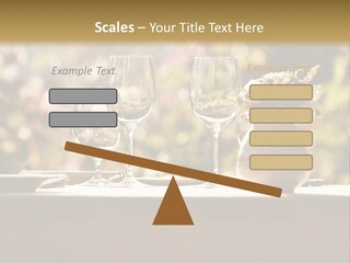 A Table Topped With Two Wine Glasses And A Vase Filled With Flowers PowerPoint Template