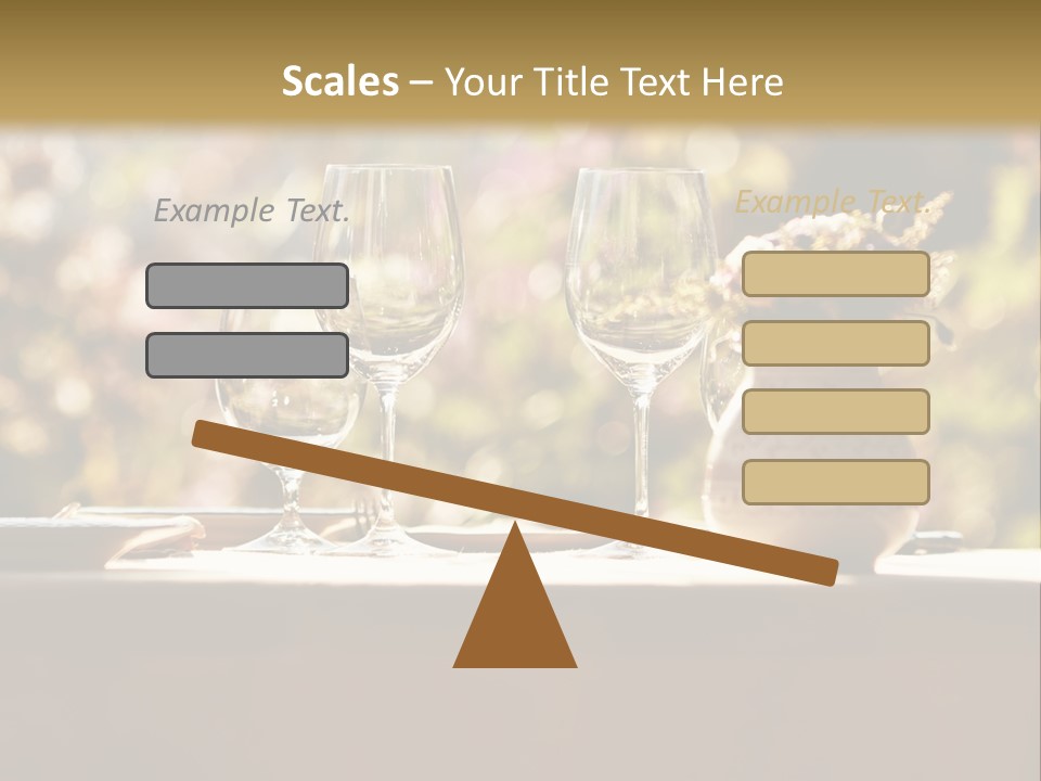 A Table Topped With Two Wine Glasses And A Vase Filled With Flowers PowerPoint Template