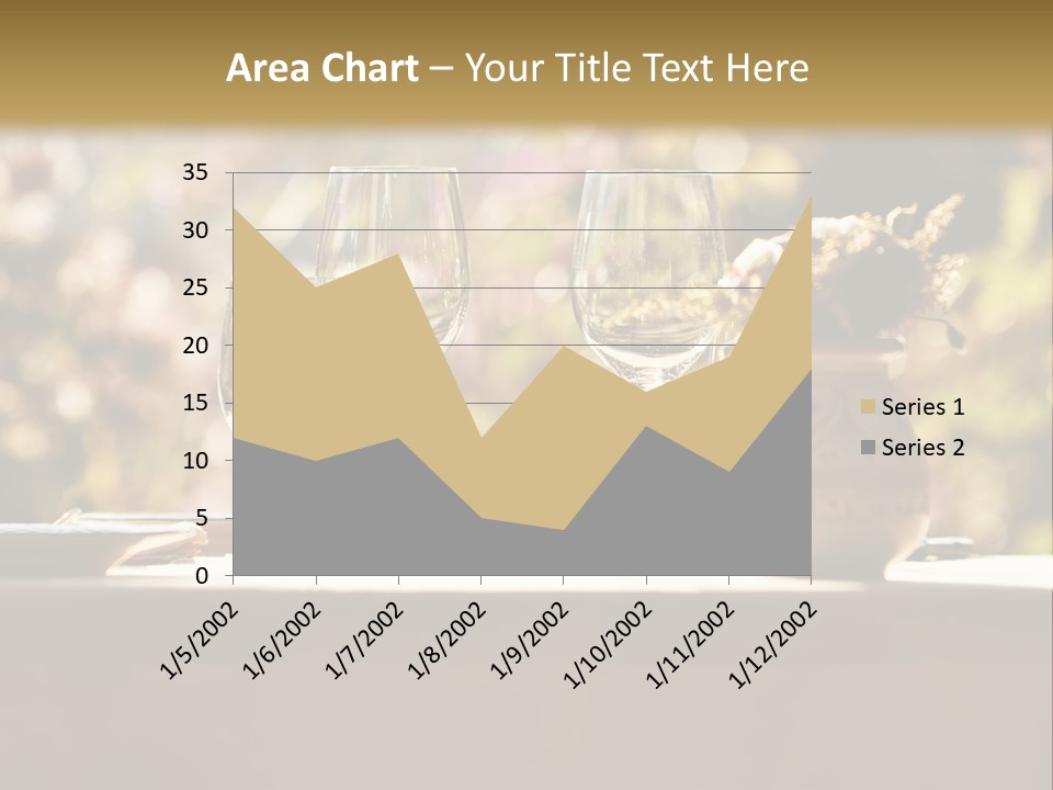 A Table Topped With Two Wine Glasses And A Vase Filled With Flowers PowerPoint Template