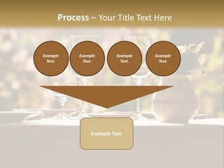 A Table Topped With Two Wine Glasses And A Vase Filled With Flowers PowerPoint Template