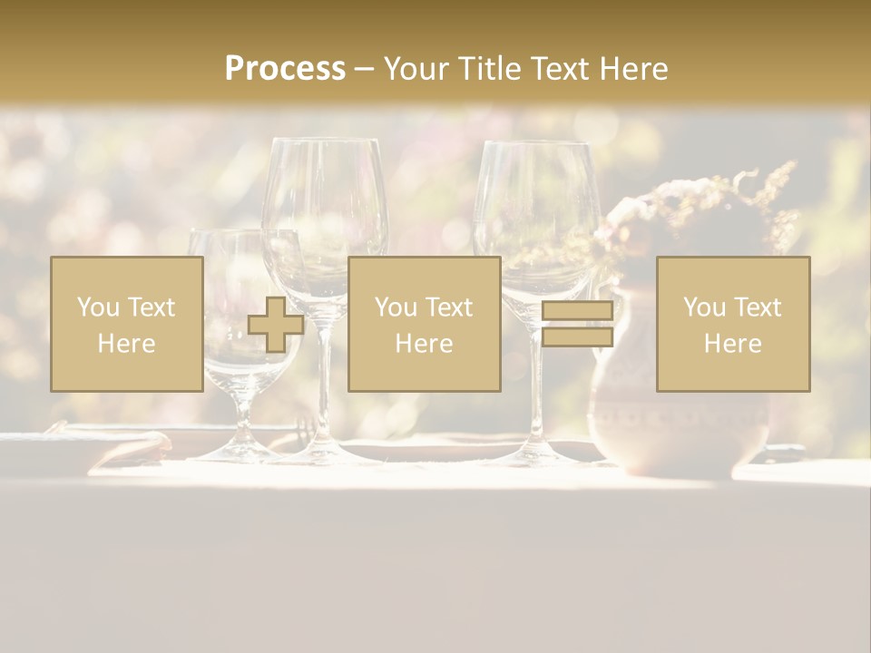 A Table Topped With Two Wine Glasses And A Vase Filled With Flowers PowerPoint Template