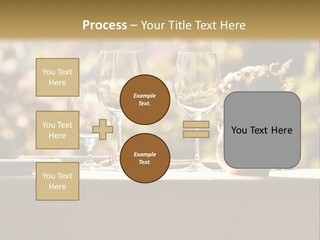 A Table Topped With Two Wine Glasses And A Vase Filled With Flowers PowerPoint Template