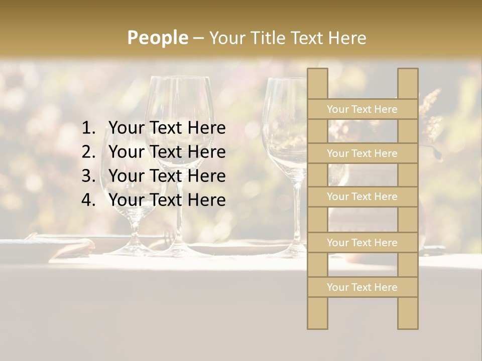 A Table Topped With Two Wine Glasses And A Vase Filled With Flowers PowerPoint Template