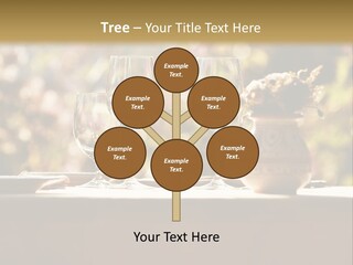 A Table Topped With Two Wine Glasses And A Vase Filled With Flowers PowerPoint Template