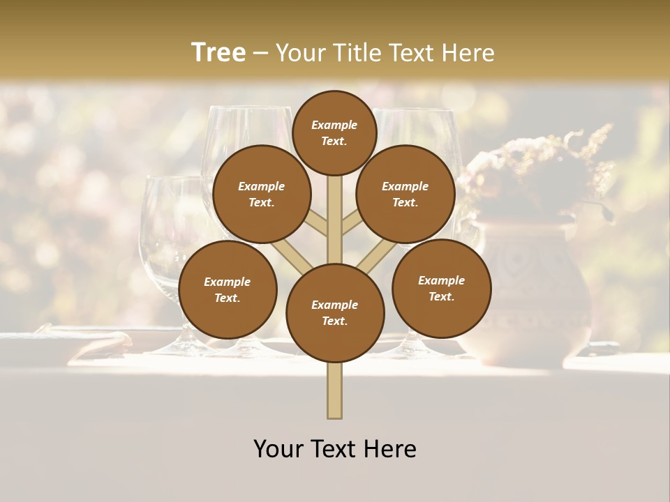 A Table Topped With Two Wine Glasses And A Vase Filled With Flowers PowerPoint Template