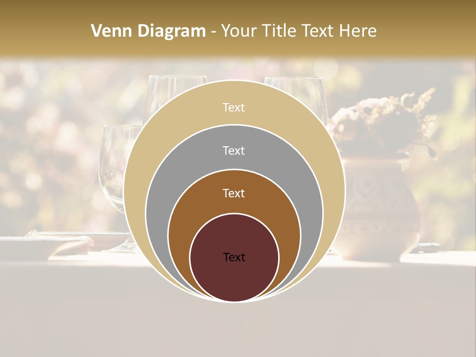 A Table Topped With Two Wine Glasses And A Vase Filled With Flowers PowerPoint Template