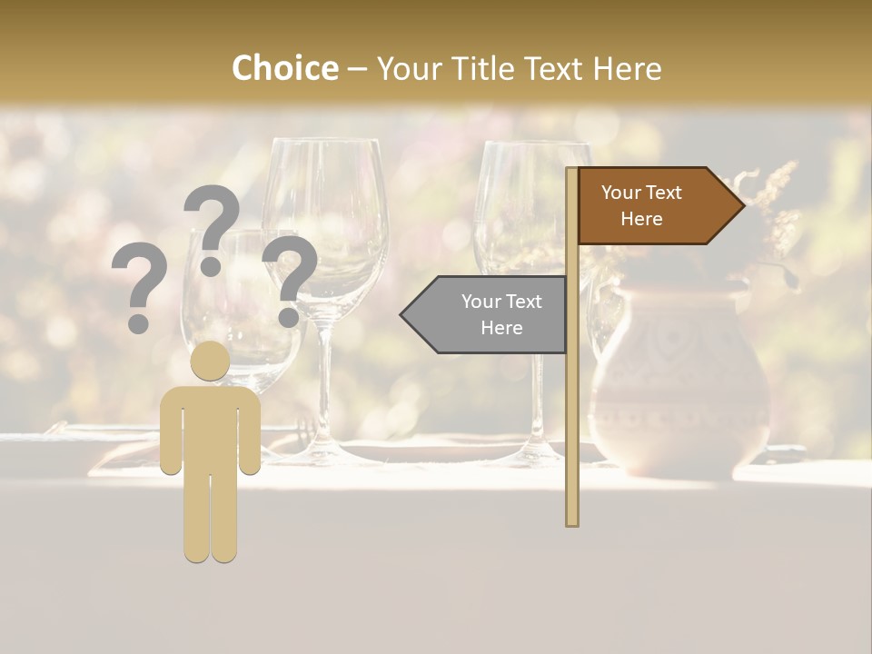 A Table Topped With Two Wine Glasses And A Vase Filled With Flowers PowerPoint Template